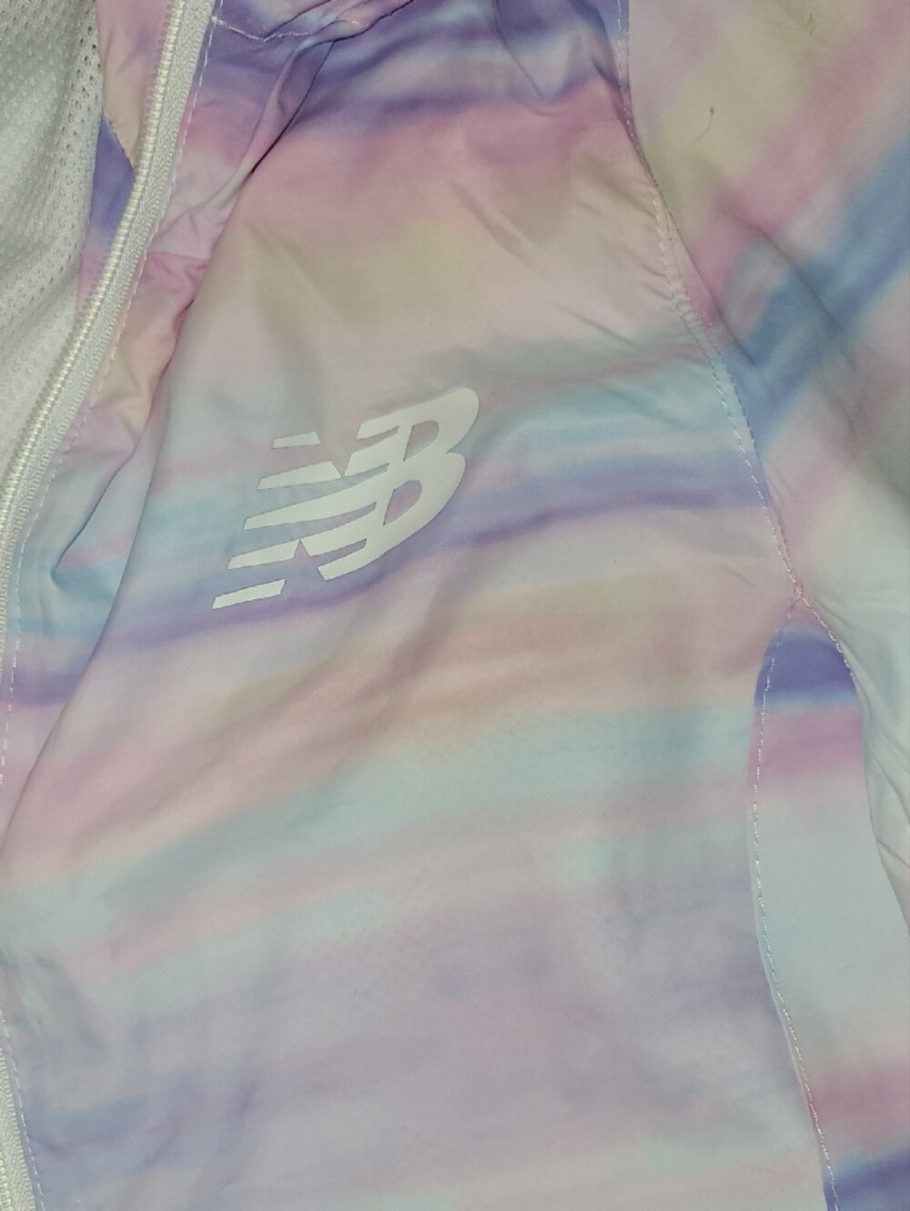 New Balance Womens Pastel Multi-Stripe Hooded Raincoat Size M - Picture 4 of 16